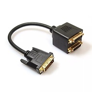DVI Splitter Adapter DVI-D Male To Dual 2 DVI-I Female Y Cable