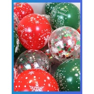 helium balloon gas balloon birthday set balloon set Hiasan belon Krismas, labuci kepingan salji, kar