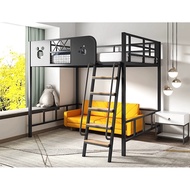 50CM Tall Rail Steel Loft Bed Metal Loft Bed Frame Queen King Bed Strong Space Saving Loft Bed Katil