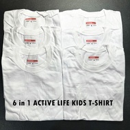 Active Life | White T-shirt for Kids "One pack 6 pcs"