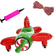 Inflatable Christmas Accessories Elf Airplane - 6 x 4.5 x 0.5 Inches - Includes Hand Pump & 6-Foot R