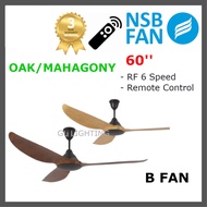 [READY STOCK] NSB B Fan 60 Inch Designer Ceiling Fan DC Motor 6 Speeds With Remote Control
