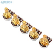 cc 5Pcs B500k Potentiometer Splined  Electric Guitar Bass Effect Amp Tone Volume