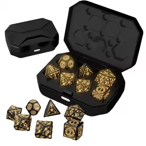 LED luminous dice Type-C rechargeable multi-faceted dice warm light D4 D6 D8 D10 D12 D20 electric ad