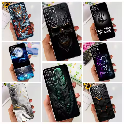 For Cover Oppo A57 A57s A57e A77s A77 5G Astronaut Cool Dragon Phone Case Marble Cat Cartoon Funda T