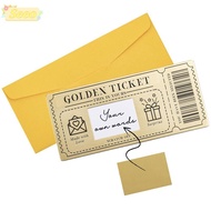 SEEO Golden Ticket Scratch- Card,  with Envelope Concert Ticket,  Raffle Gift Scratch  Ticket Party 