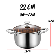 สแตนเลส 304 หม้อ หม้อโจ๊ก หม้อสองหู ชุดหม้อ หม้อต้ม ชุดเครื่องครัว สแตนเลส ฝาแก้ว หม้อ หม้อด้าม หม้อ