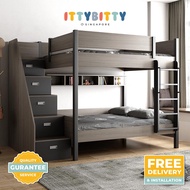 (Free Installation) Northern Nordic Children's Bunk Bed Series/bed frame/staircase/wardrobe/ladder/double decker bed