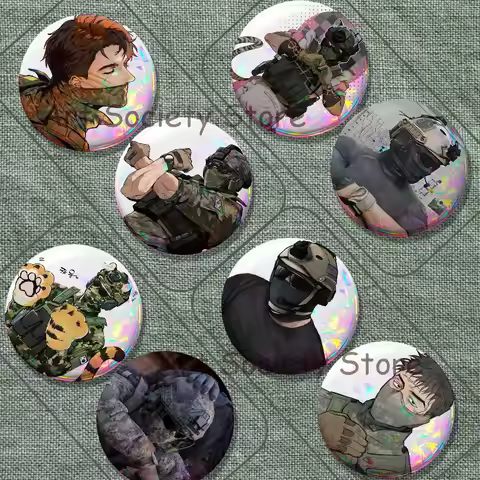 H-Horangi COD Brooches for Backpack Accessories 25,32,44,58,75mm Round Enamel Pins 2-piece set Carto