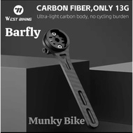 West Biking Carbon Integrated Bar fly Mounting Stem Handlebar Mount Holder Barfly GPS Bracket Comput