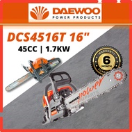 Original DAEWOO DCS4516T 16Inch Petrol Chainsaw (45cc) With Guide Bar &amp; Chain - 2 Stroke