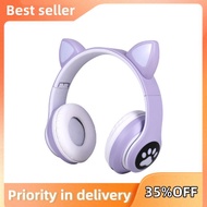 Cat Ear Bluetooth Headphones Wireless Sports Headphones with Microphone Stereo Folding Sports Headph