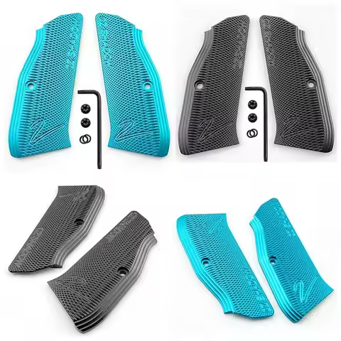 NEW CNC Aluminum Grips Texture Handle Patch for CZ 75 Full Size CZ75 SP-01 Series Shadow 2 75B BD Sc