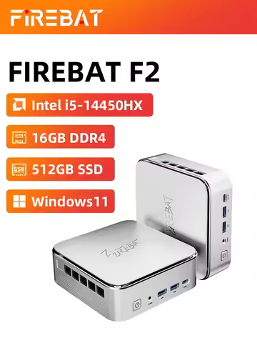 FIREBAT F2 MINI PC Intel i5-14450HX DDR4 16GB RAM 512GB SSD WIFI6 BT5.2 Portable Desktop MINI-PC Des