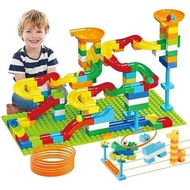 Marble Run Toys for Kids Age 3-8, 28 Pcs Building Blocks Set with Slide Tracks & Toss Ring Game