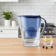 1x 3.5L Water Filter Jug, 1 Filter Included, Portable, 2-Month Filter Lifespan, Blue, Improves Tap W