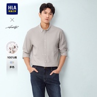 Oxford Fabric Pattern Casual Pure Cotton Long Sleeve Business Shirt Spring Summer New Style Mens Clo