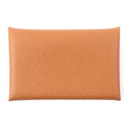 愛馬仕 Calvi 金色 Epsom 皮革卡包/零錢包，成色極佳，刻有字母 B，含原廠盒，法國製造，男士款