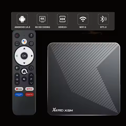 X88 Android 14.0 Smart TV Box 4K 1000M 2.4G 5G Wifi6 BT5.0 Voice Remote Media Player Home Android Se