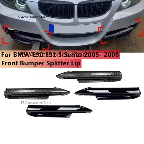 Pair Car Front Bumper Splitter Lip Canard Trim For Bmw 3 Series E90 E91 M-Tech Sedan 4 Door 320i 330