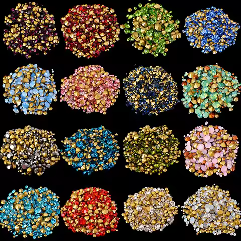 400pcs 6Gram Mixed Sizes ss2-ss22 Point Back Cz crystal Rhinestone For Diy Apparel Jewelry Making/Na