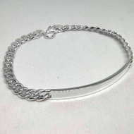 990 Solid Silver Identification Link Bracelet.