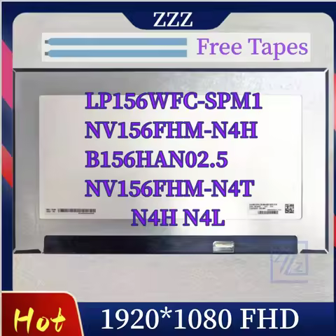 For NV156FHM-N4T NV156FHM-N4H LP156WFC-SPM1 B156HAN02.5 N156HCA-E5A E5B 15.6" IPS Laptop LCD Screen 