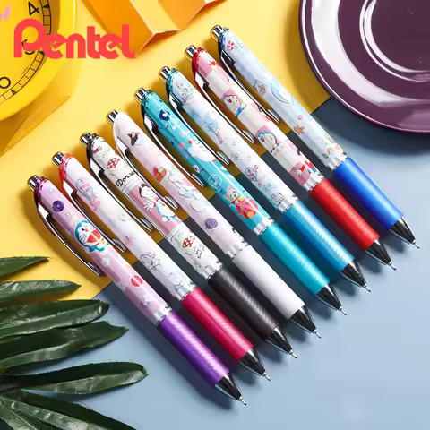 Japan Pentel Limited Cartoon Pattern Gel Pen Energel Quick-drying BLN75 Students Use Black Press Gel