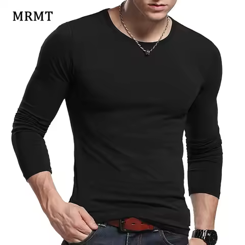 MRMT 2026 Brand Men's T-Shirts Long Sleeved Men T Shirt Pure Color Casual Man T-shirt For Male 5XL T