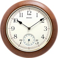 Seiko Clock QXA432B Brown Oak Wood Case Quiet Sweep Silent Movement Wall Clock QXA432
