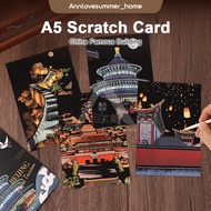 【𝗔𝗦𝗛】(4 in 1)China Famous Building Scratch Card A5 Scratch Card Color Gifts Art Drawing Craft 刮画