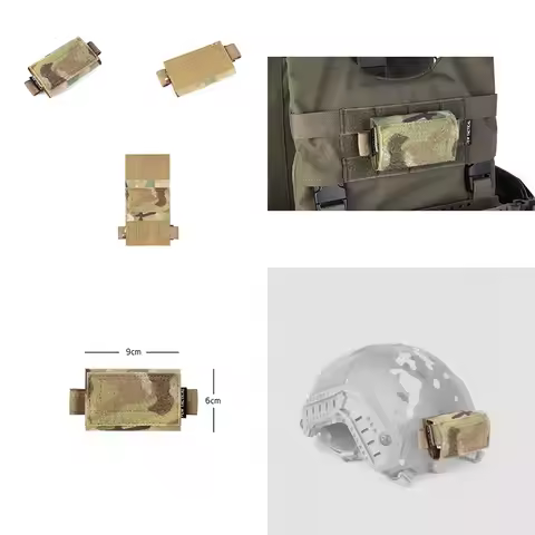 Outdoor tactical storage battery pouch, chest attachment battery pack or tactical helmet attachment 