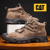 CAT Ankle Boots าเครื่องมือรองเท้าผู้ชายแมวรองเท้าบูท Martin รองเท้าแฟชั่นผู้ชายกลางแจ้ง Caterpillar รองเท้าบูทมอเตอร์ไซค์หนังแท้สำหรับผู้ชาย-S8026D