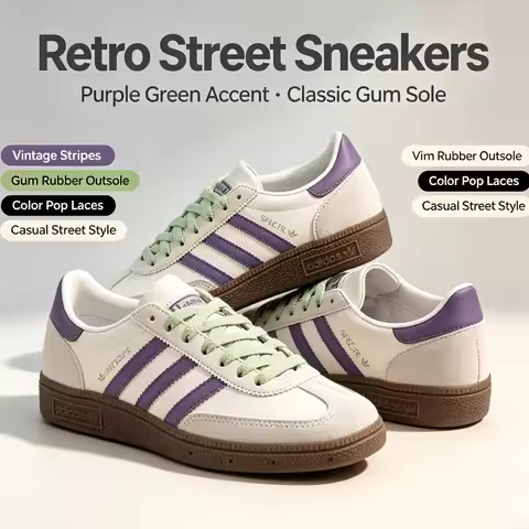 Adidas Originals Handball Spezial Low Top Leather Suede Three Stripes Gum Rubber Sole Skate Sneakers