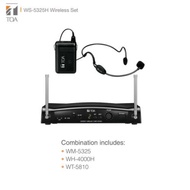 TOA UHF Wireless Microphone WS-5325H Space Diversity 120meter Omni-Directional Headset Microphone Sy