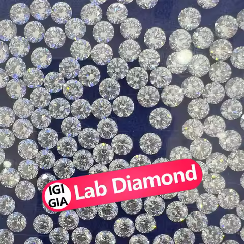 CVD HPHT Lab Diamond D Color VVS Clarity 0.5ct 1ct 2ct Round Excellent Cut Grade Cheap Price Supplie
