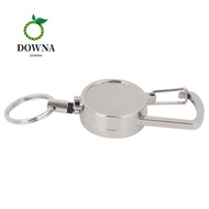 DOWNA 2 Pcs Key Ring, All Metal Antitheft Key Chain, Durable Heavy Duty 2.5cm Retractable Keychain O