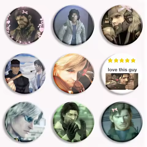 Metal Gear Solid V Coquette Pink Bow Raiden Venom Solid Snake Button Pin Game Funny Meme Brooch Badg