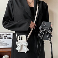 Fashion Bow Leather Card Bag Case for Samsung Galaxy S25 S24 Ultra S23 Fe S22 S21 S20 Plus S10 S9 S8