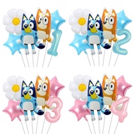 2026 New Style bluey bluey Aluminum Film Balloon Children Cartoon Floating Birthday Set Party Decora