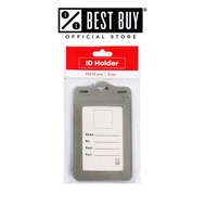 ID Holder Vertical T-580V 90x54mm Gray Leather with 1 Side & Patch Pocket Backside