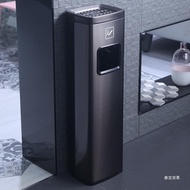 W-8 Hotel Lobby Stainless Steel Smoking Area Elevator Entrance Smoke Extinguishing Trash Can with Ashtray Floor Vertical