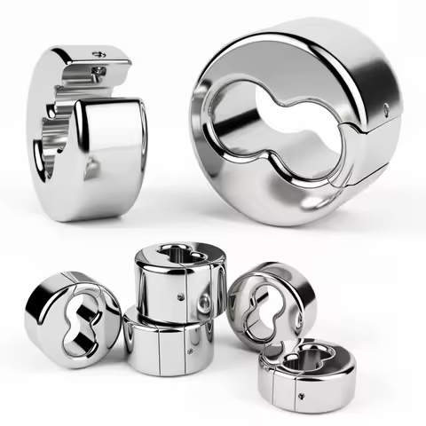 Heavy Metal Semen Lock Ring Scrotum Stretcher Weighted Hanging Testicle Ring Male Delay Training Exe