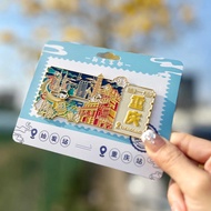 Chongqing Slide Ticket Stub Refrigerator Sticker National Trendy Tourist City Cultural Creative Tick