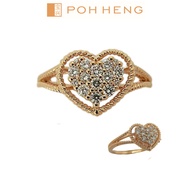 Poh Heng Jewellery 18K Rose Gold Diamond Heart Ring