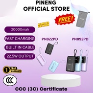 3C CERDIFICATE Pineng Power Bank PN892PD PN822pd 20000mAh PD 22.5W Fast Charging Powerbank Built in 