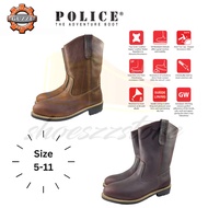 POLICE 91494 | Men High Cut Safety Work Boots - Steel Toe Cap, Steel Plate, Goodyear Welt, Genuine L