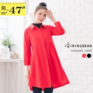 Intellectual Beauty Narrow-Waist Cloak Style Long Over-The-Knee Shirt Collar Three-Quarter Sleeve Wi