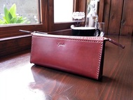 真皮 牛皮 拉鍊式鉛筆盒 筆袋 化妝包 可客製顏色 免費打印英文字