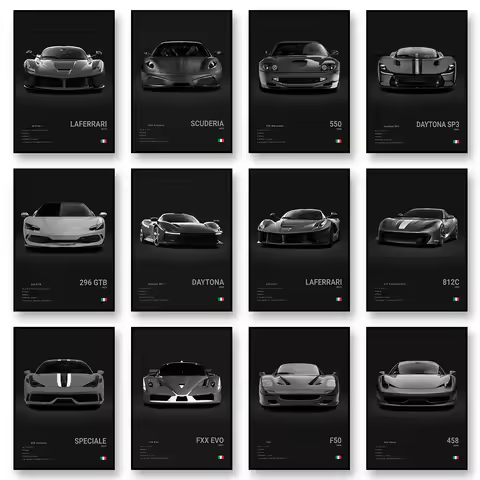 SF90 812C Canvas Wall Art Print Poster F50 F40 F80 Sports Car Decoration Painting Modern Home Decora